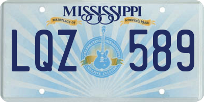 MS license plate LQZ589