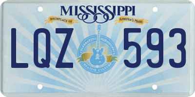 MS license plate LQZ593