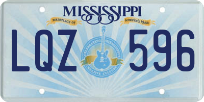 MS license plate LQZ596