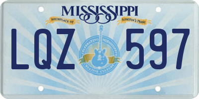 MS license plate LQZ597