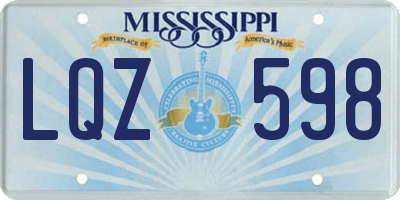 MS license plate LQZ598