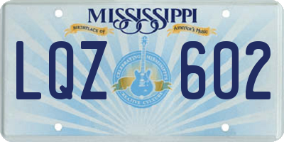 MS license plate LQZ602