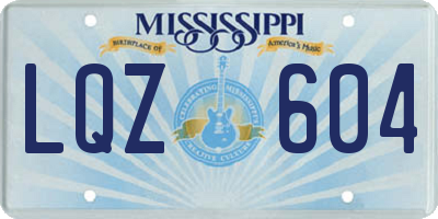MS license plate LQZ604
