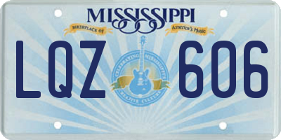 MS license plate LQZ606