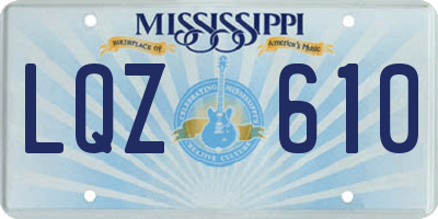 MS license plate LQZ610