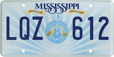 MS license plate LQZ612