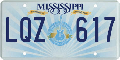 MS license plate LQZ617