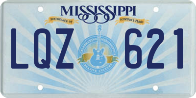 MS license plate LQZ621