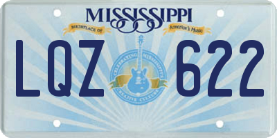 MS license plate LQZ622