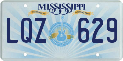 MS license plate LQZ629