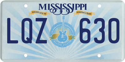 MS license plate LQZ630