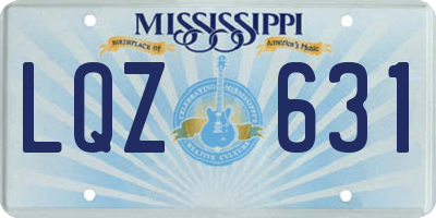 MS license plate LQZ631