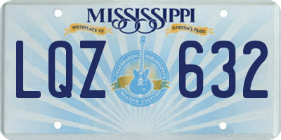 MS license plate LQZ632