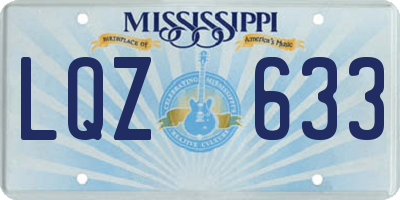 MS license plate LQZ633