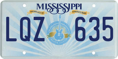 MS license plate LQZ635