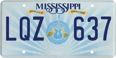 MS license plate LQZ637