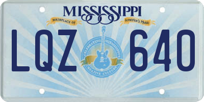 MS license plate LQZ640