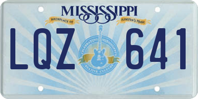 MS license plate LQZ641