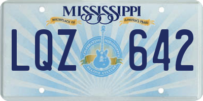 MS license plate LQZ642
