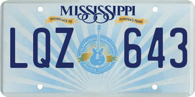 MS license plate LQZ643