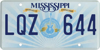 MS license plate LQZ644