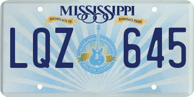 MS license plate LQZ645