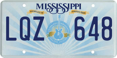 MS license plate LQZ648