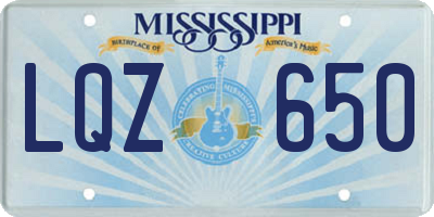 MS license plate LQZ650