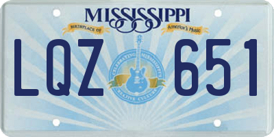 MS license plate LQZ651