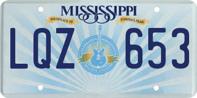 MS license plate LQZ653