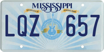 MS license plate LQZ657