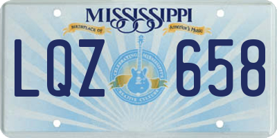 MS license plate LQZ658