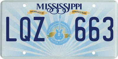 MS license plate LQZ663
