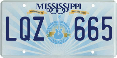 MS license plate LQZ665
