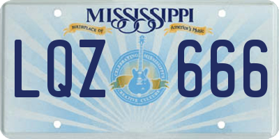 MS license plate LQZ666