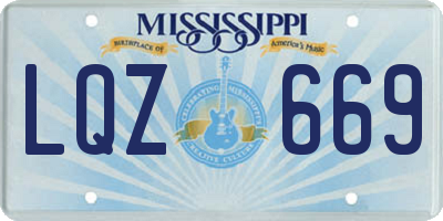 MS license plate LQZ669
