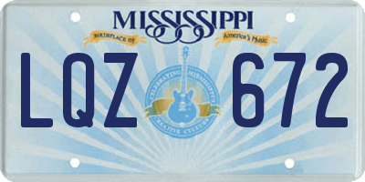 MS license plate LQZ672