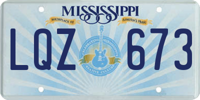MS license plate LQZ673