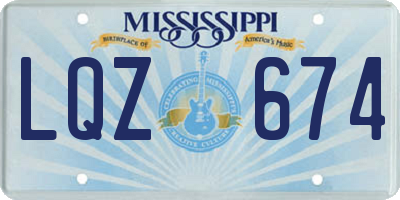 MS license plate LQZ674