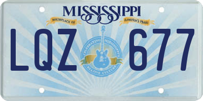 MS license plate LQZ677