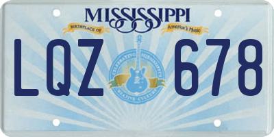 MS license plate LQZ678