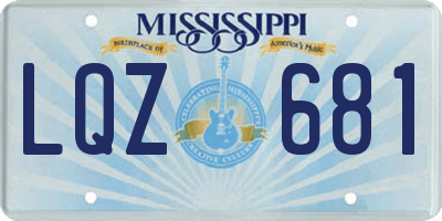 MS license plate LQZ681