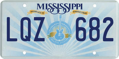 MS license plate LQZ682