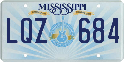 MS license plate LQZ684