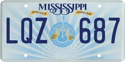 MS license plate LQZ687