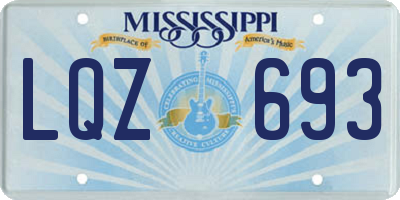 MS license plate LQZ693