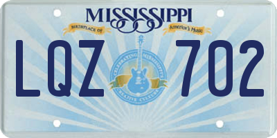 MS license plate LQZ702