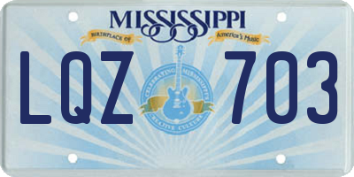 MS license plate LQZ703