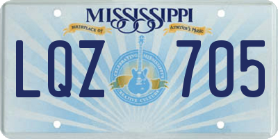 MS license plate LQZ705