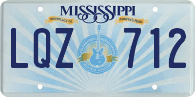 MS license plate LQZ712